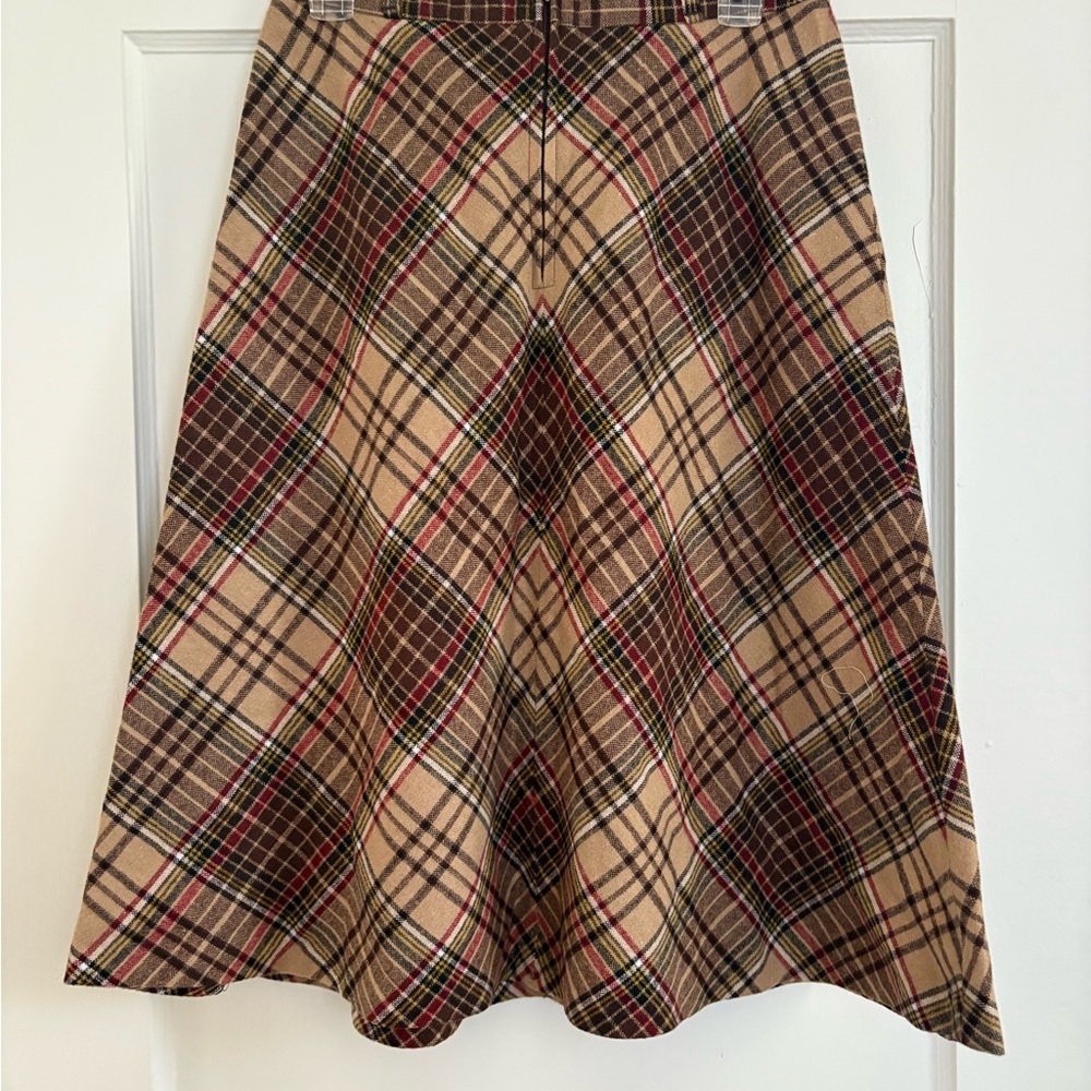 Women’s Vintage Plaid A-Line Midi Skirt